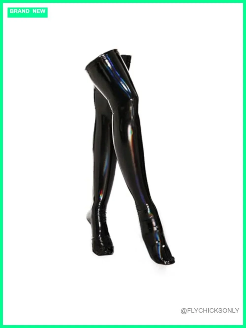 Shiny PU Thigh High Stockings Over Knee Elastic Shaping Socks